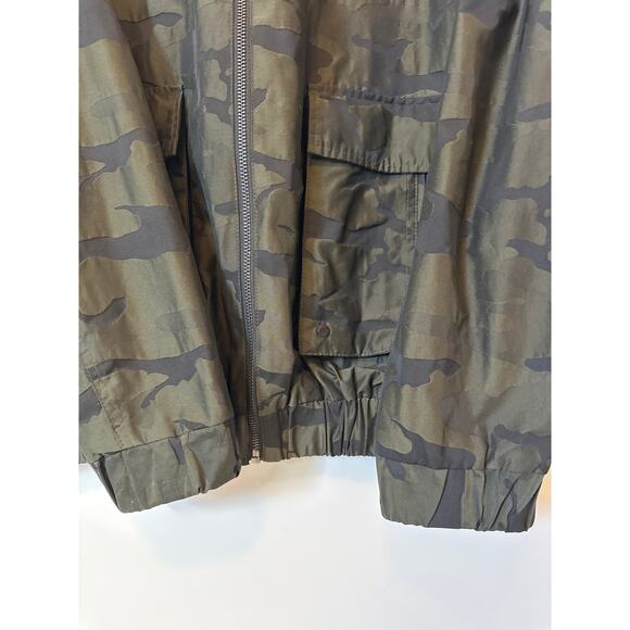 Blank NYC Camo Bomber Jacket Camouflage Military Utility Streetwear Green Sz M - Picture 10 of 11